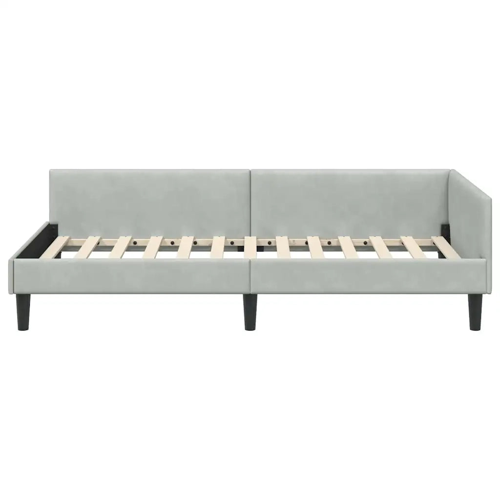 Cornice del letto ad angolo Grigio chiaro 100 cm x 200 cm 42016164