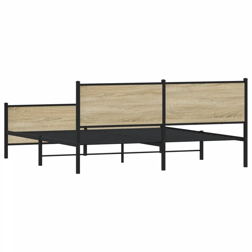 Giroletto senza Materaso in Metallo Rovere Sonoma 183x213 cm 3301365