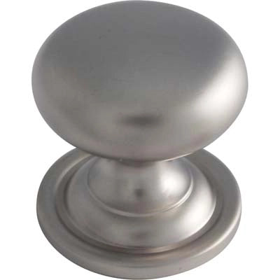POMOLO OTTONE TORNITO SFERA PIANA 2460 - CROMO SATINATO MM 20X25- 5 pezzi