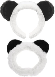 Cintura Panda Arancione - 2 Pezzi - Set - Tessuto Zigrinato Soft - Disegno Elastico - Per Feste di Costume - 16 × 16 cm - Cintura per Capelli