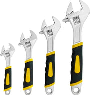 4 set di chiavi a rulli, 4 dimensioni acciaio carbonio, maniglia di commutazione, chiave inglese portatile, chiave inglese multifunzionale regolabile con scala metrica e impugnatura antiscivente