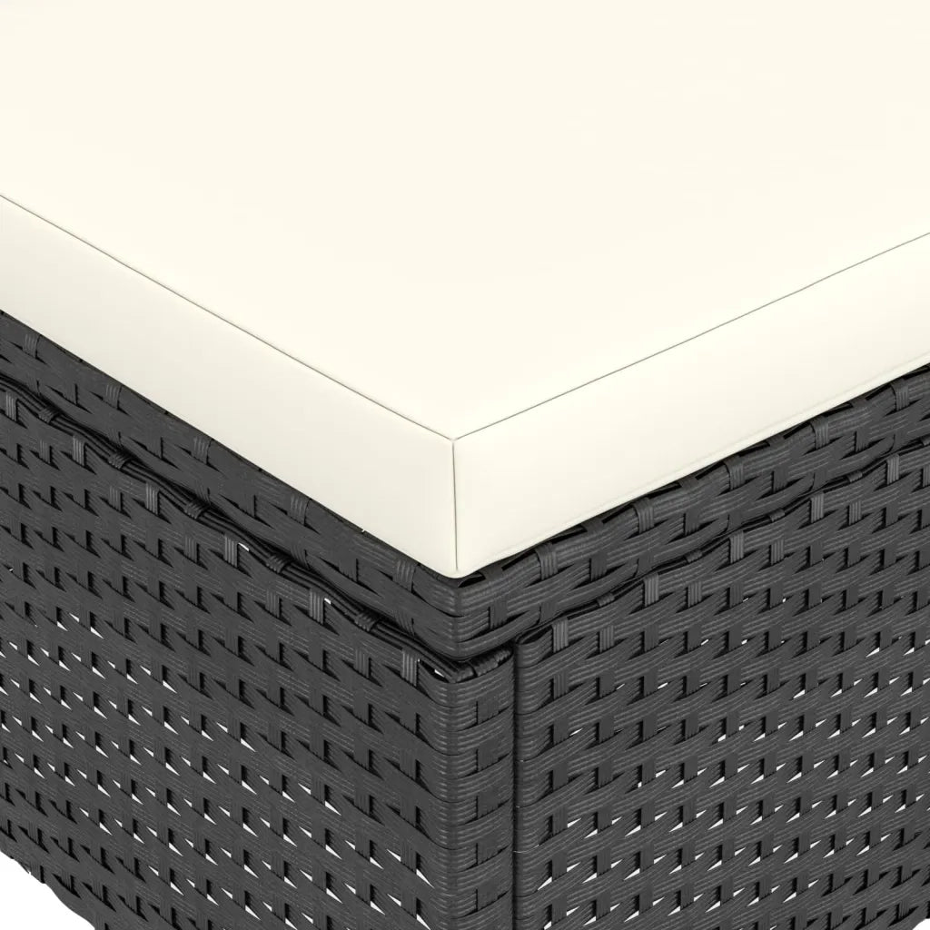 Set Sedie da Giardino con Poggiapiedi 4 pz | Sedie da Esterno in Polyrattan Nero