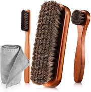 Set di spazzole per scarpe a quattro pezzi, comprensivo di spazzola per pulire le scarpe, spazzola per pulizia delle scarpe, spazzola per pulizia e asciugamano microfibra (set a quattro pezzi tipo A)