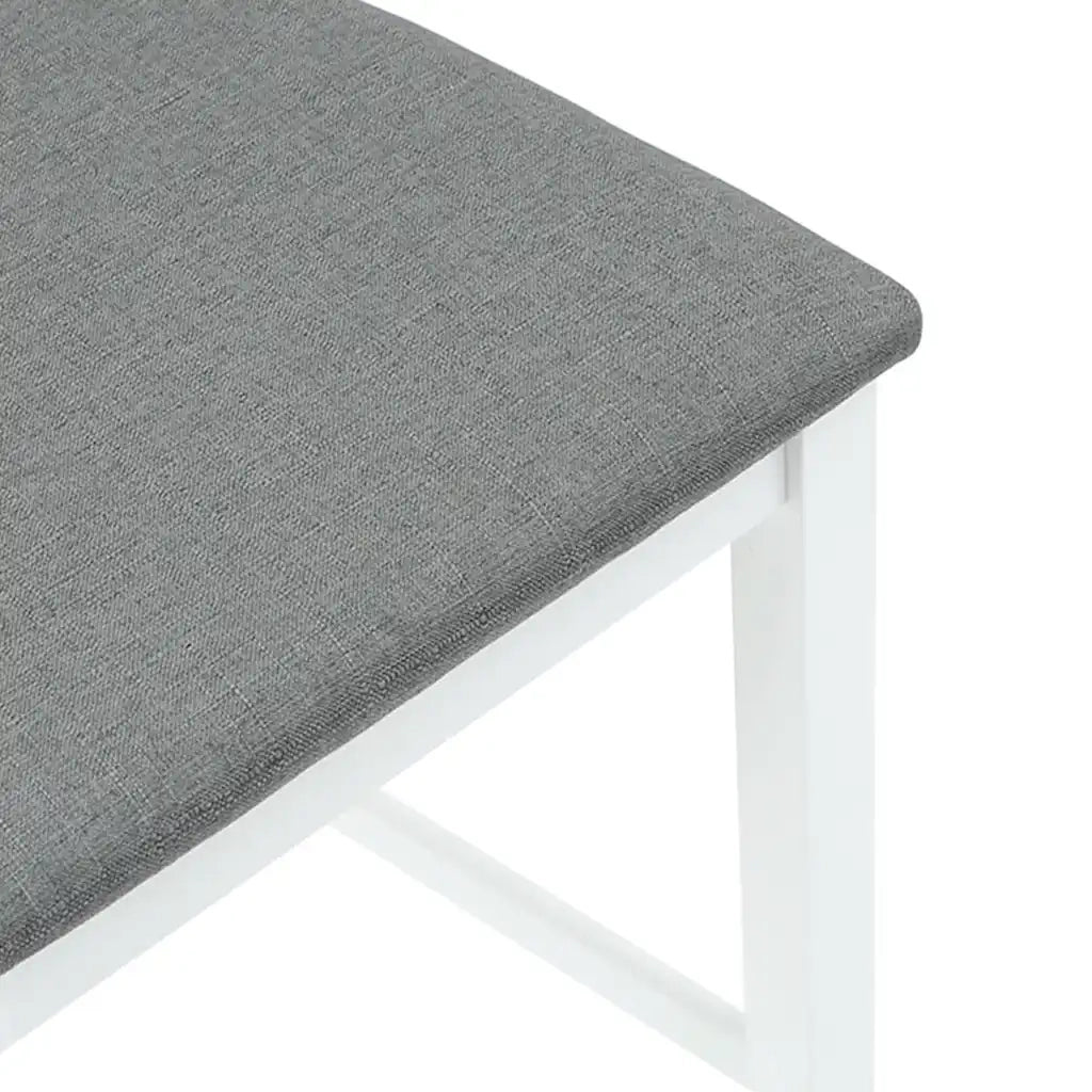 Sgabelli da Bar con Cuscini 2 pz Bianco Legno Massello di Hevea 4102541