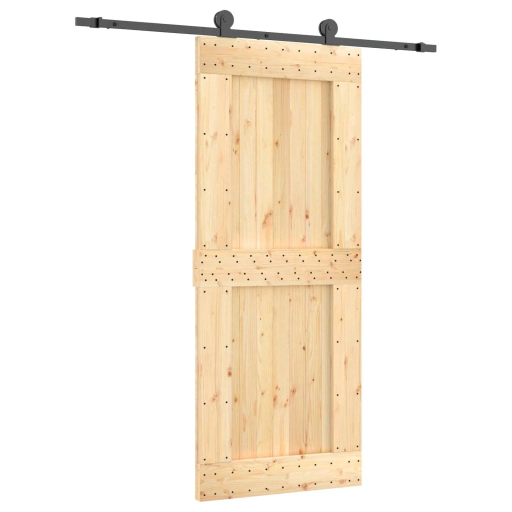 Porta scorrevole Naturale e Nero 85 x 210 cm 3444977