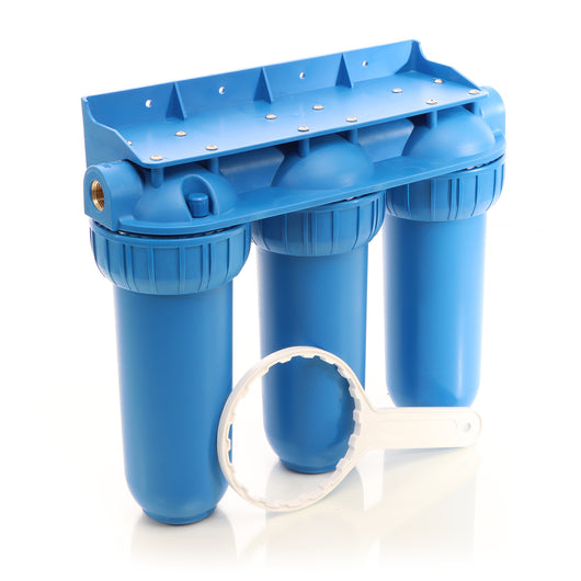 Naturewater Filtro dell'acqua a 3 livelli NW-BR10B5, con cartucce filtranti da 254 mm, attacco tubo 20,67 mm