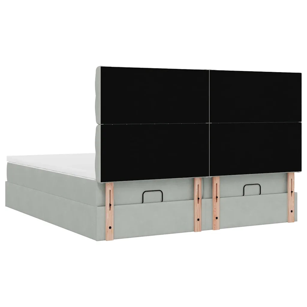 Struttura Letto Pouf con Materassi 200x200 cm Velluto 3313796