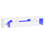 Mobile Porta TV con Luci LED-Credenza TV Bianco 200x36,5x40 cm