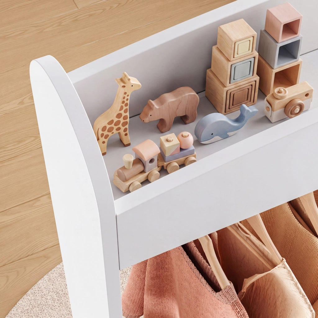 Appendiabiti da Terra Haandsvanssad per Cameretta 126x73x43 cm - Bianco [en.casa]