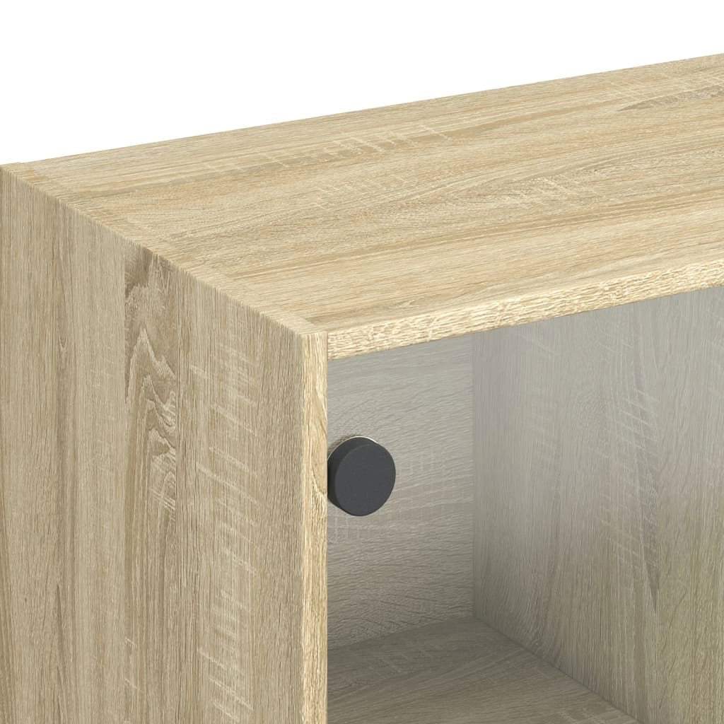 Buffet credenza cassettiera armadio mobile contenitore organizer cucina soggiorno salotto alto con ante legno ingegnerizzato Sonoma marrone 02_0032236