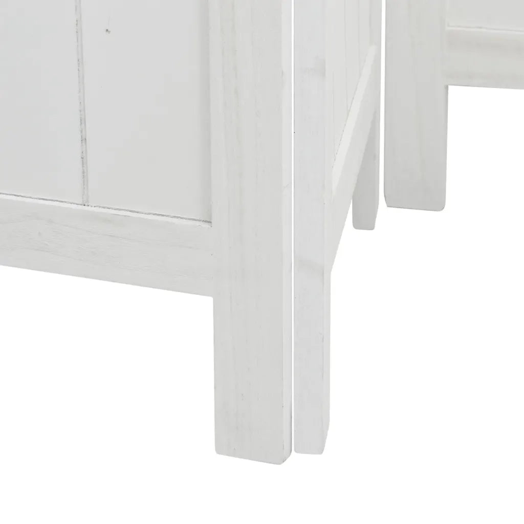 Divisorio Ambienti 6Pannelli Bianco Legno Massello di Paulownia 358731