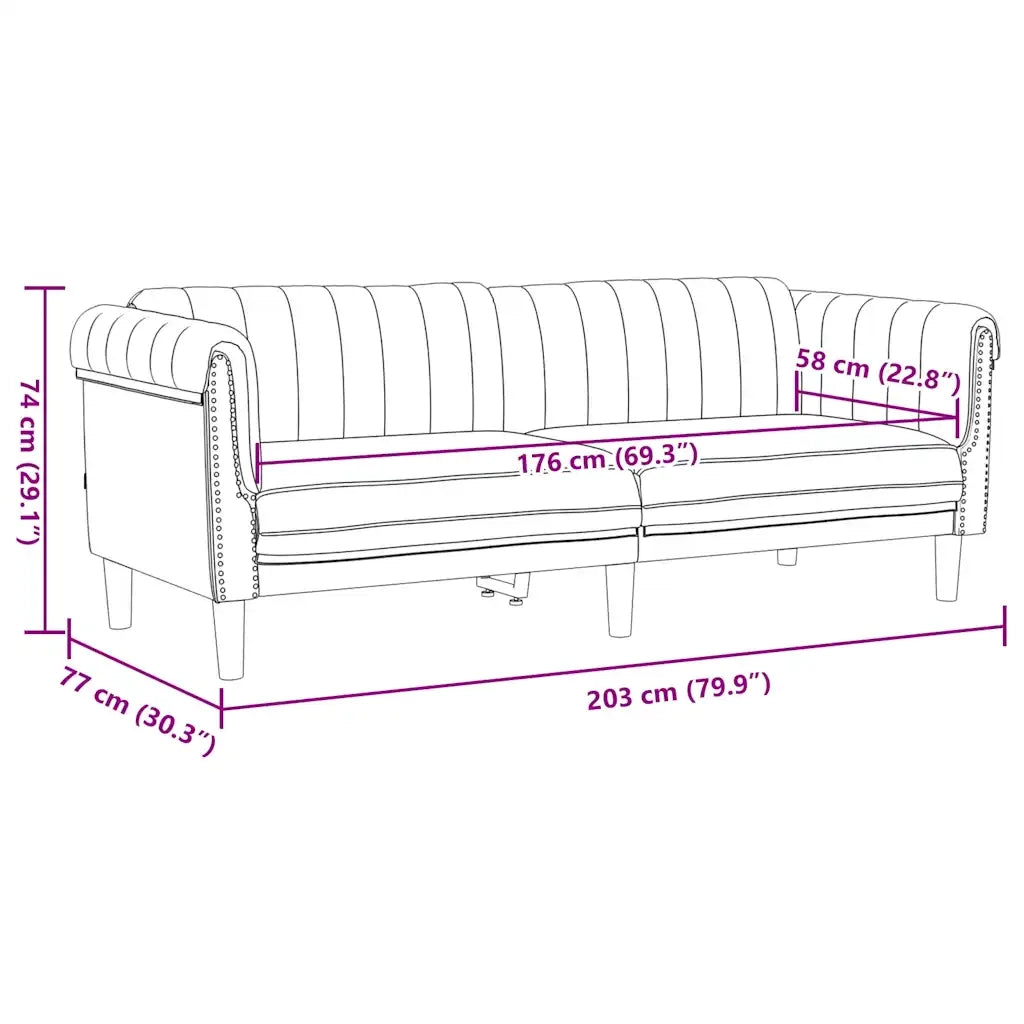Divano a 3 Posti-Sofa 3 Posti Marrone in Similpelle Scamosciata