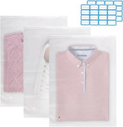 Sacchi di stoccaggio per abbigliamento, 30 pz, 40 x 30 cm, con etichette, tasche zip.