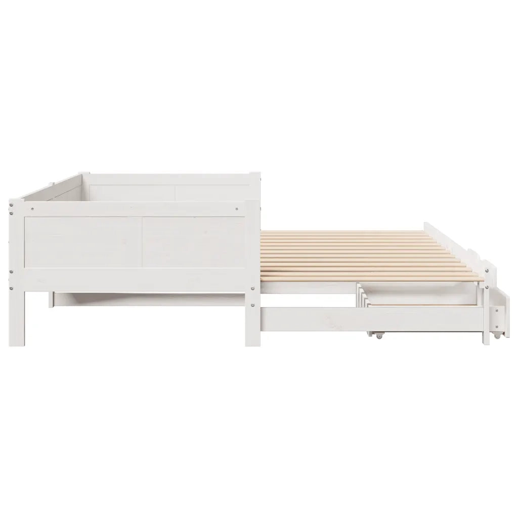 Letto Estraibile con Cassetti senza Materasso Bianco 90x190 cm 3302218