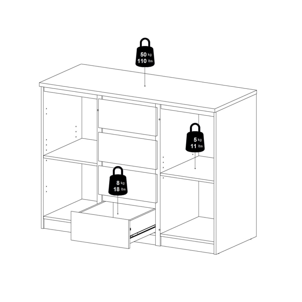 Madia Angelika, Credenza 4 Cassetti, 121x50x91h cm Beige