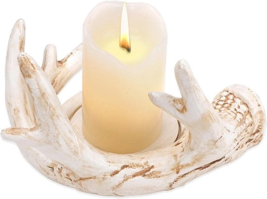 Sostituto di cera Decorativo Portacandle in vetro bianco