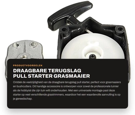 Avviamento Universale Portatile - Ritorno a Sfera per Motoseghe e Bushcutters - Montaggio - Distanza Ghiere 67mm - Lunghezza Cavo 85cm - Avviamento a Cavo