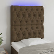 Testiera a LED-Testata con LED Marrone Scuro 80x7x118/128 cm in Tessuto