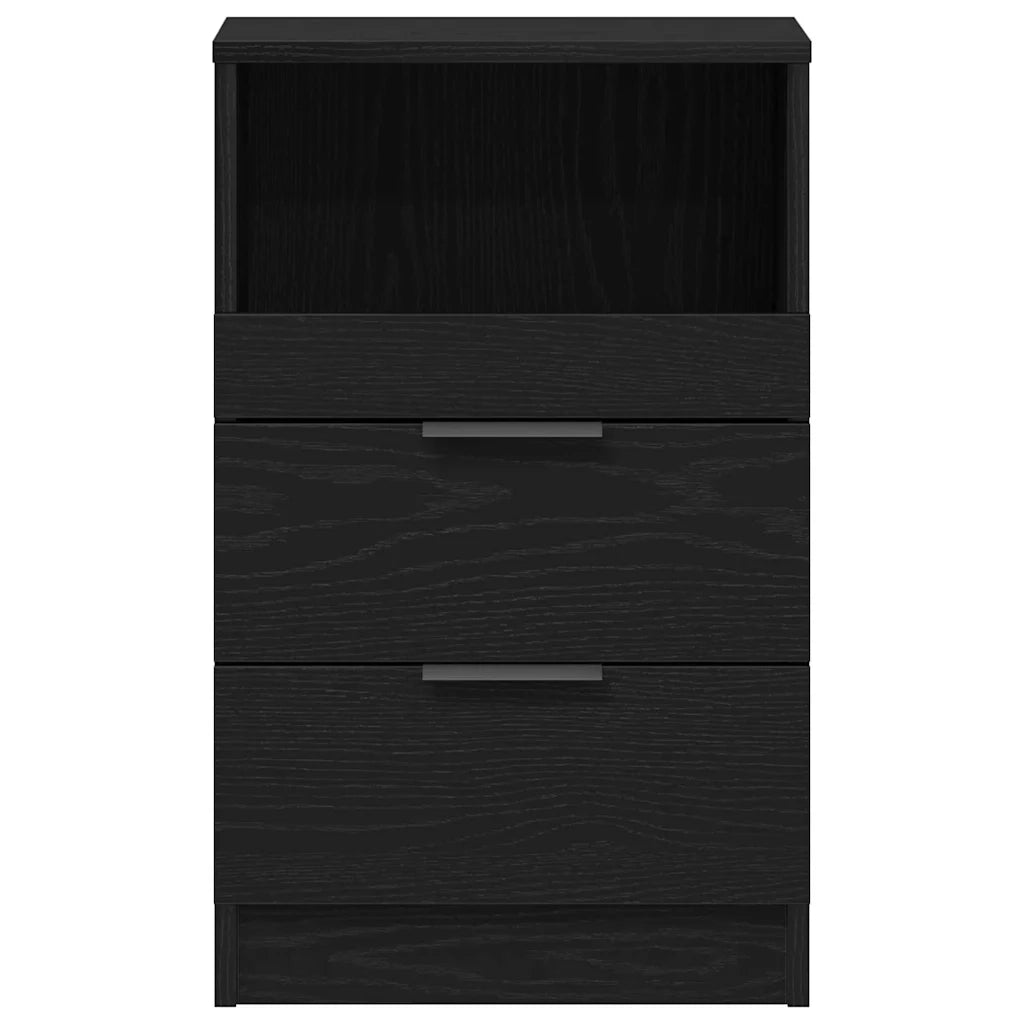 Set di 2 Comodini | Armadio da Notte | Mobiletto da notte con cassetto Rovere Nero 40 x 35 x 65 cm