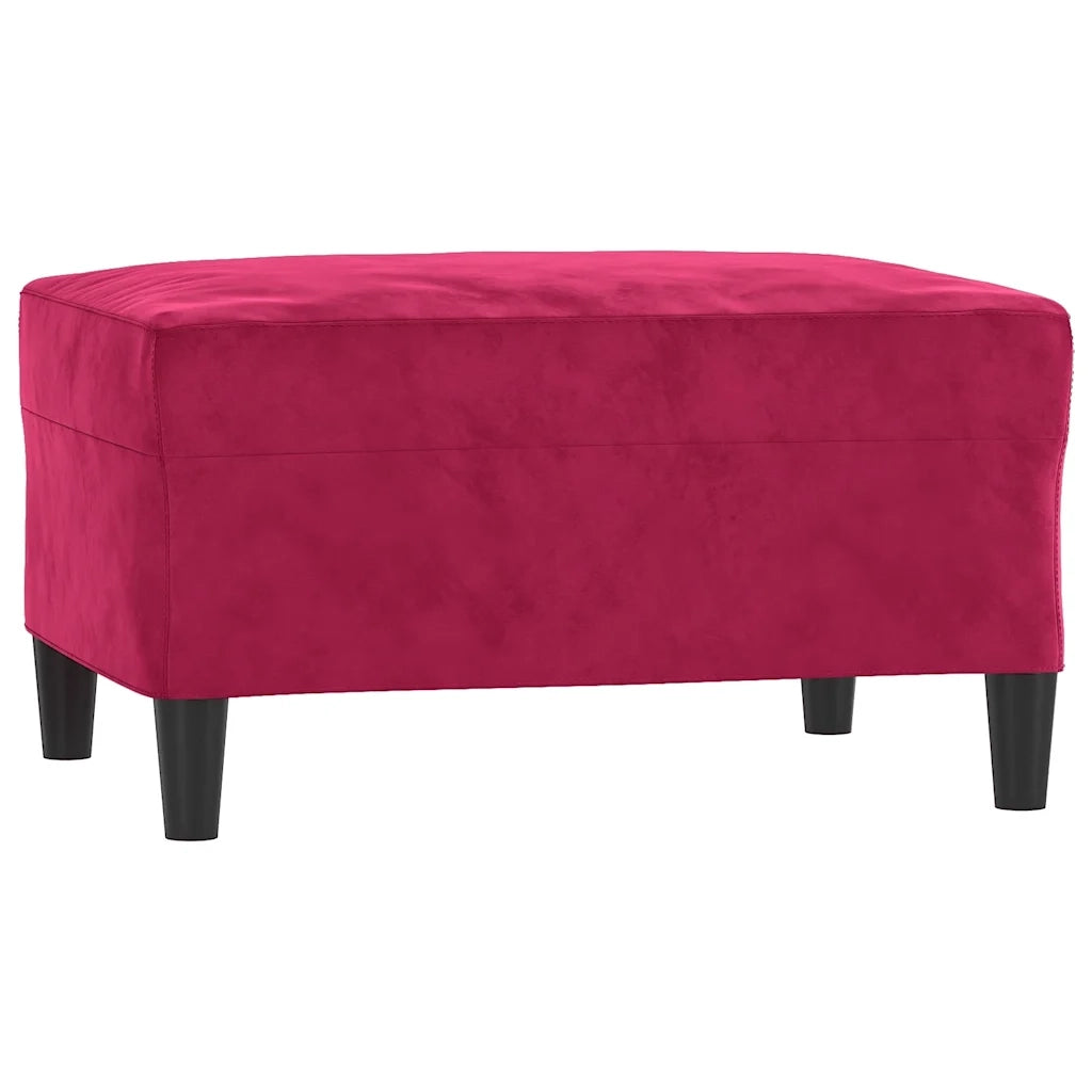 Poggiapiedi Rosso Vino 70x55x41 cm in Velluto 349321