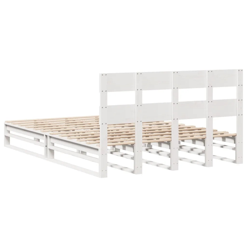 Letto senza Materasso-Struttura Letto Bianco 120x190 cm Legno Massello di Pino 826925
