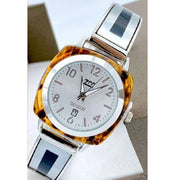 Trade Shop - Orologio Polso Zcc 18 Donna Quarzo Acciaio Moda Ambrato Silver Quadrante Bianco -