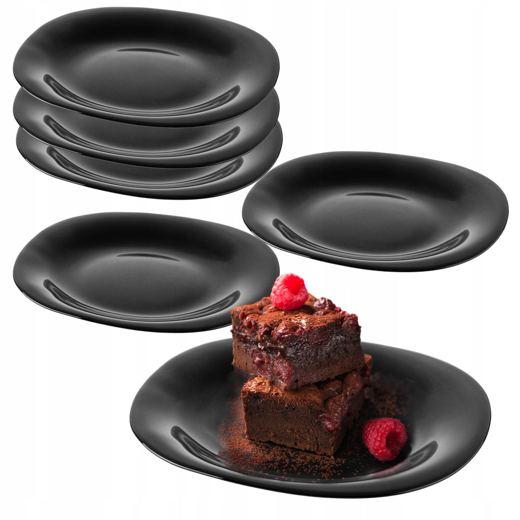 Set di 6 piatti da dessert KADAX da 21,5 cm, neri.