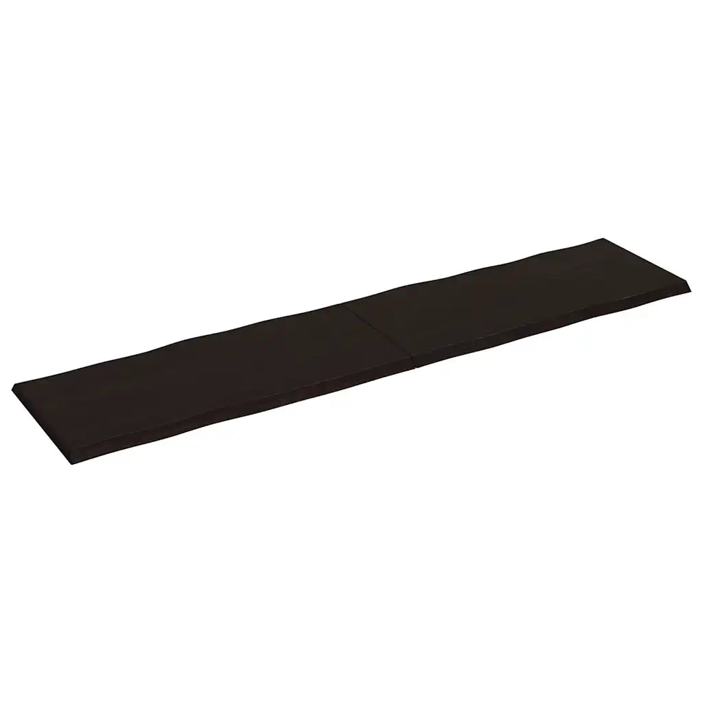 Piano Tavolo Marrone Scuro 220x50x(2-4)cm Rovere Non Trattato 364054