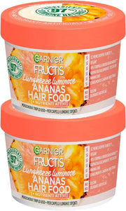 SET 2 GARNIER FRUCTIS HAIR FOOD MASCHERA ANANAS LUNGHEZZE LUMINOSE PER CAPELLI LUNGHI E SPENTI 390 ML