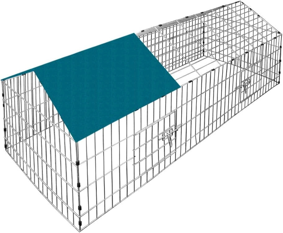 Recinto Conigli Esterno 180x75x75cm Conigliera con Protezione Solare Giardino Gabbia Animali Porcellini India Lepri