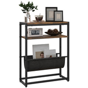 Tavolino da caff¨¨ con ripiani e porta riviste ¨C Zephmum ¨C Rustico marrone 43x18x56 cm
