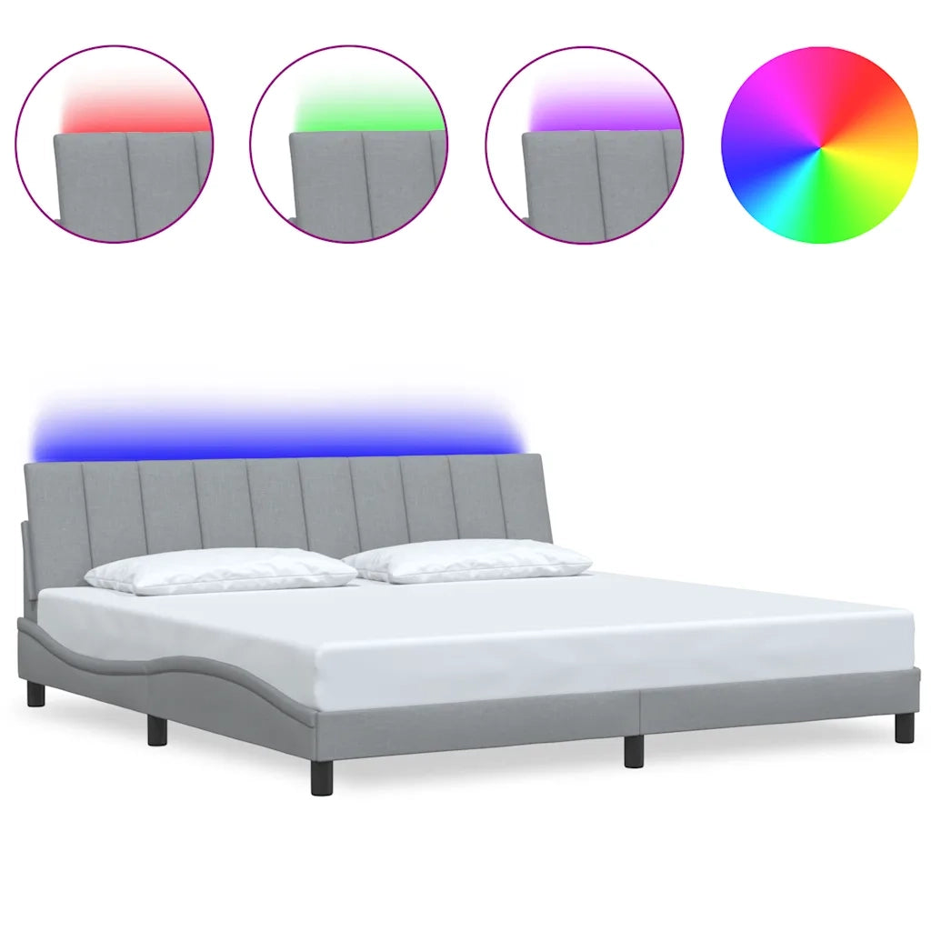 vidaXL Giroletto senza Materasso Grigio Chiaro 200x200 cm Tessuto