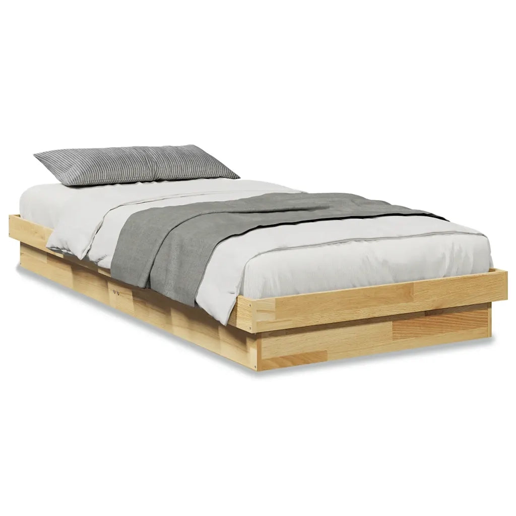 Struttura Letto Senza Materasso 100x200 cm in Legno di Rovere 851967