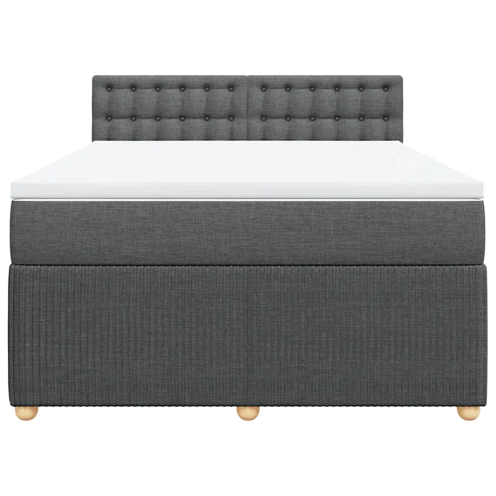 Giroletto a Molle con Materasso Grigio Scuro 140x190 cm Tessuto 3289766