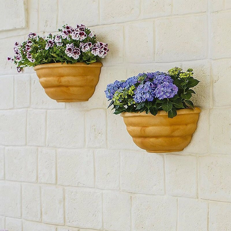 Vaso da parete decorativo classico tradizionale 50x27 H25 in polimero resistente impruneta per piante per giardini e terrazze - Made in Italy