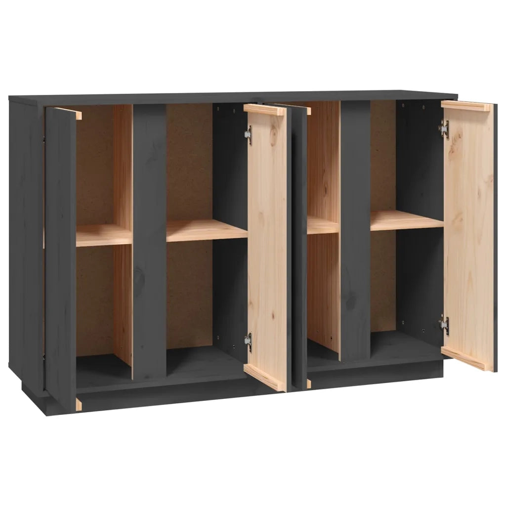 Credenza | Madia | Buffet da pranzo | Armadio da pranzo Grigia 120x35x80 cm in Legno Massello di Pino