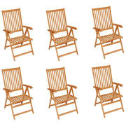 Sedie da Giardino 6 pz con Cuscini Blu Reale Massello di Teak 3065570
