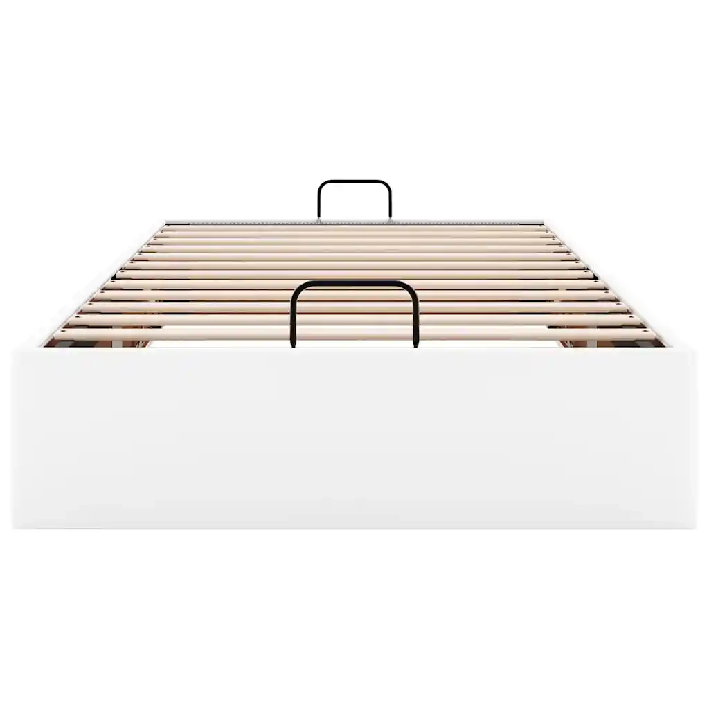 vidaXL Struttura Letto Pouf senza Materasso Bianco 90x200cm Similpelle