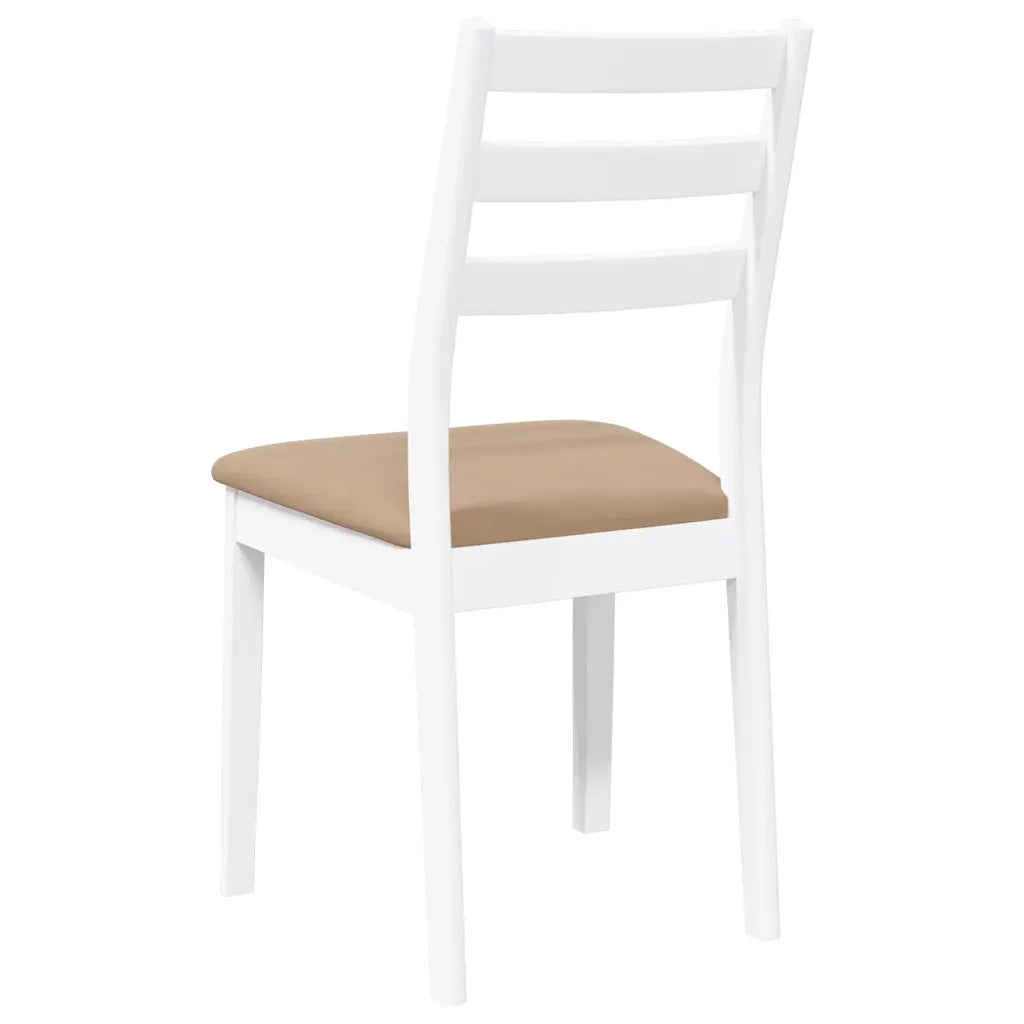 vidaXL Sedie da Pranzo con Cuscini 2 pz Bianco Legno Massello di Hevea