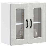 Pensile da Cucina con Porta in Vetro Kalmar Grigio Cemento