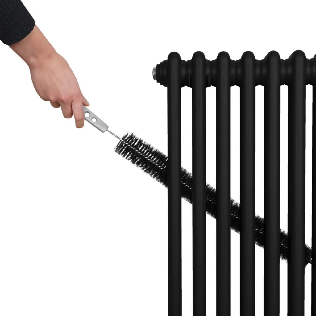 Termosifone Radiatore a 2 colonne per riscaldamento centralizzato verticale Nero 180x20cm