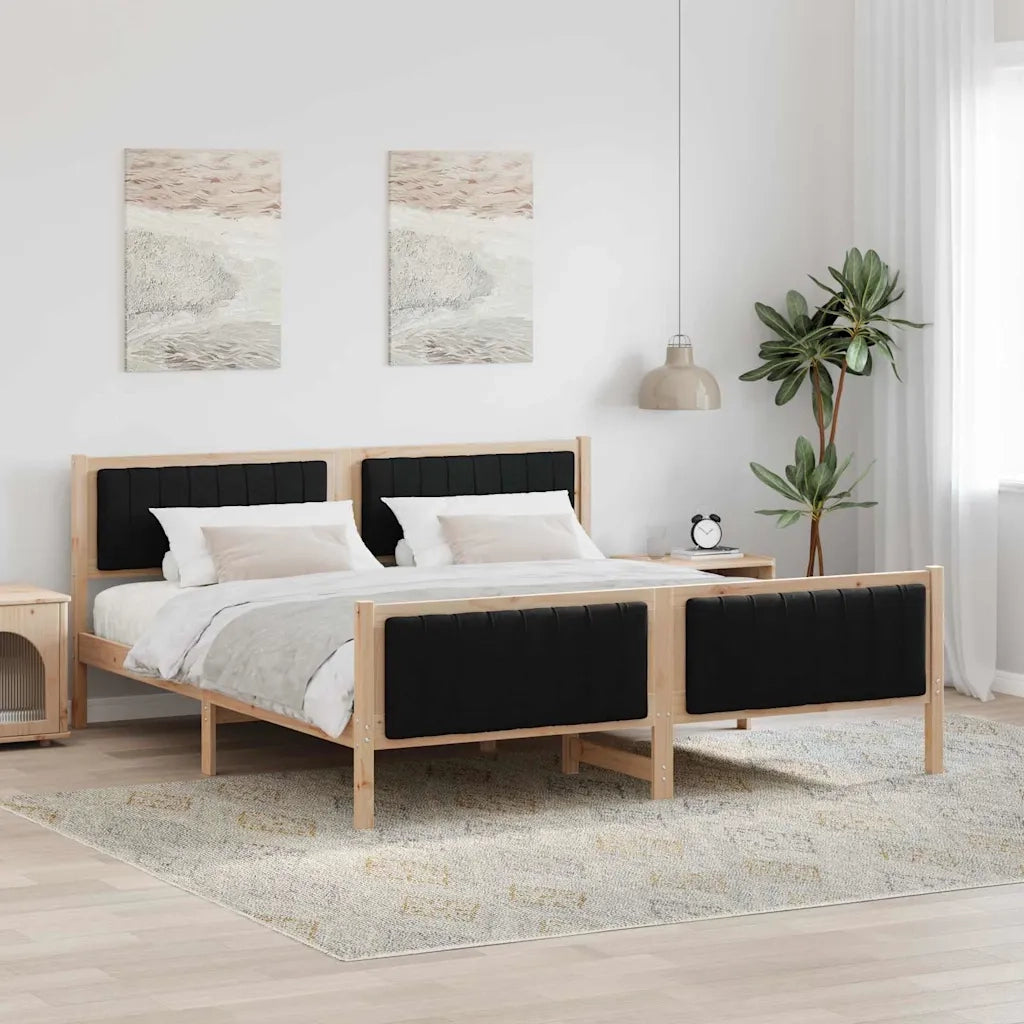 Struttura del Letto con testiera Marrone e nero 180 x 200 cm 3394305