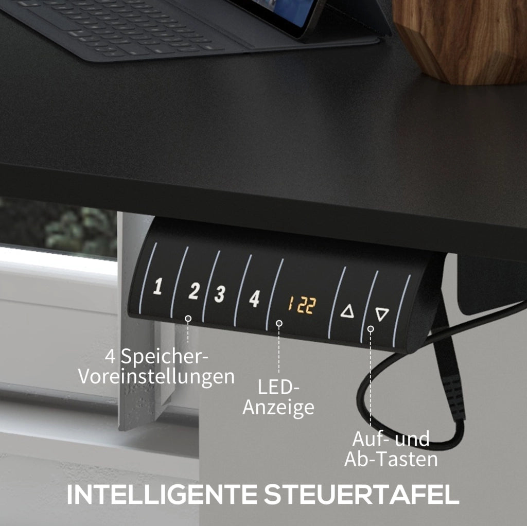 Scrivania elettrica sit-stand 140x70 cm nera