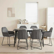 Sedie da pranzo 6 pcs Velluto (V) Grigio Scuro 55 x 50 x 84 cm 3428384