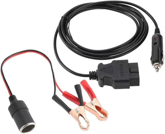 Cavo di alimentazione di emergenza per veicoli OBD II - salvavolt per memoria 12 V con clip.