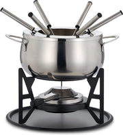 Set per fonduta in acciaio inox per 6 persone - 1 Litro - Set per fonduta al formaggio - Set per fonduta al carne - Set per fonduta al cioccolato