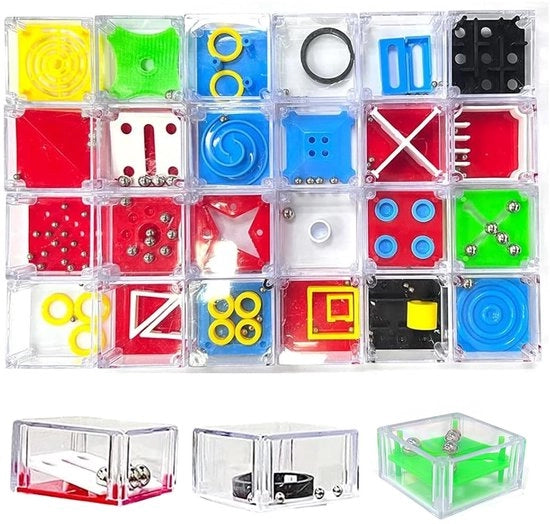 Giocchi di pazienza 24 pezzi - Regali per compleanni bambini - Doni per ospiti - Piccoli regali - Sicuri e sostenibili - Diversi livelli di difficoltà - Giochi di abilità