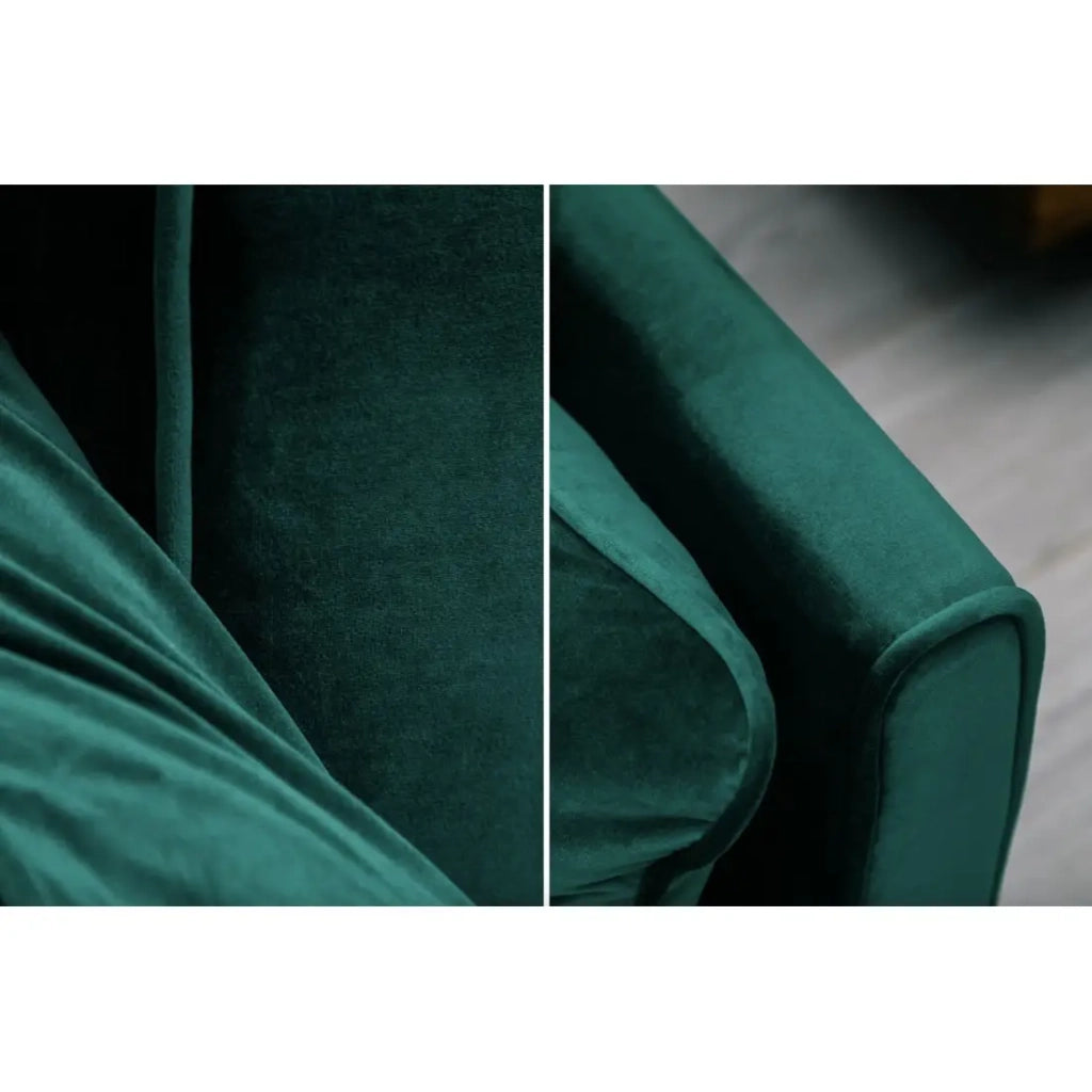 Divano dritto DANNA verde smeraldo – Divano scandinavo convertibile in velluto