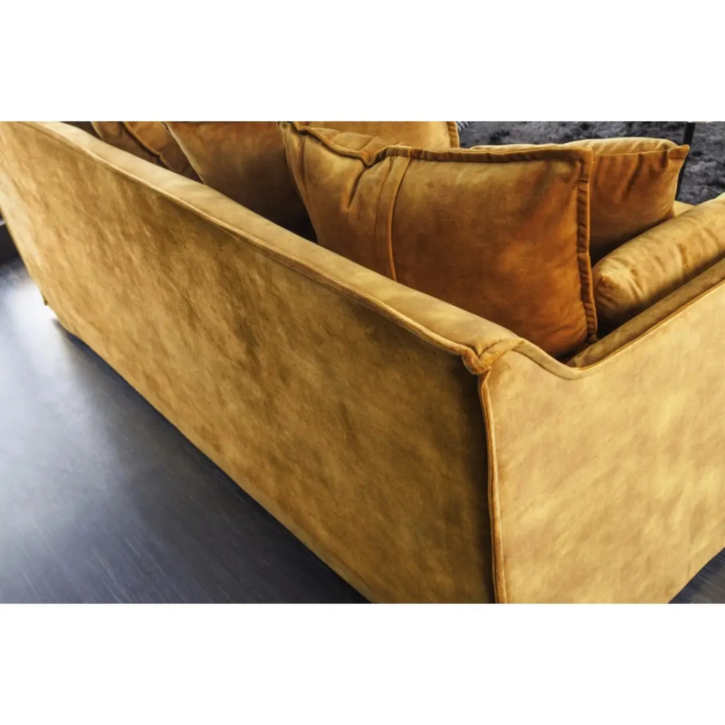 Divano KALIA destro – Velluto giallo senape – 3 posti – Stile contemporaneo