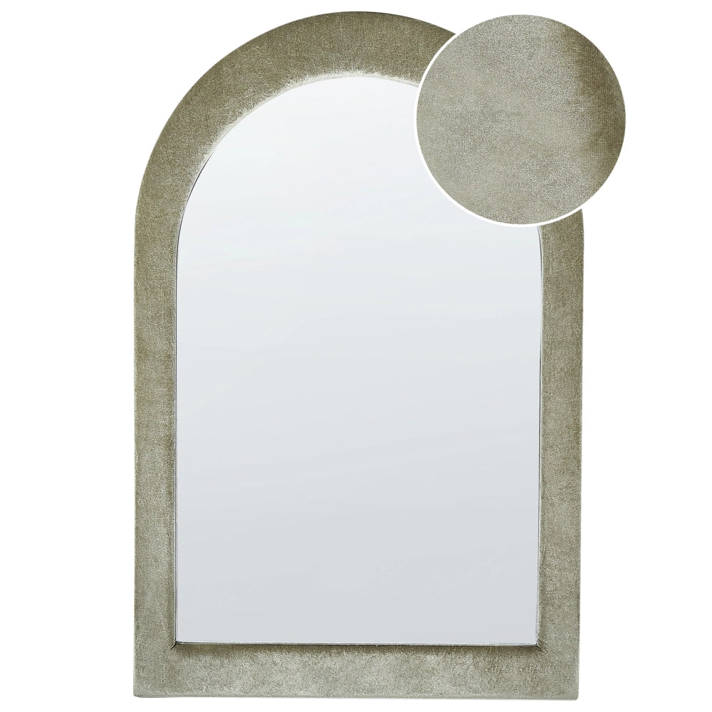 Specchio da parete verde con cornice in MDF, vetro 60 x 90 cm, forma irregolare, pezzo decorativo da parete, stile moderno.